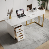 Violla Tempered Glass Office Desk - White