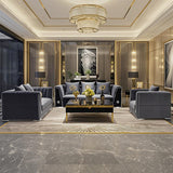 Medusa 6 Seat Velvet Sofa Set - Carbon Grey