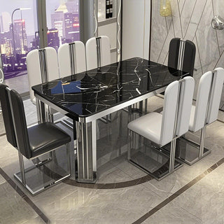 Kira 1.8m/2m Silver Stone Top Dining Table
