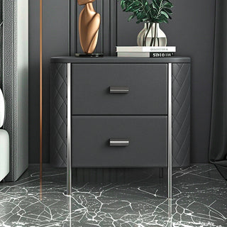 Bermuda Leatherette Bedside Table - Carbon Grey