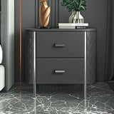 Bermuda Leatherette Bedside Table - Carbon Grey