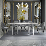 Harlow 1.8m/2.2m Silver Sintered Stone Dining Table