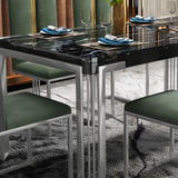 Kira 1.8m/2m Silver Stone Top Dining Table