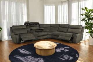 Bentley Electric Corner Recliner - Charcoal