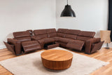Empire 5 Seat Corner Electric Recliner - Brown