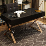 Arcadia 2 Drawer Writing Desk - Black