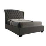 Brighton Fabric Queen Bed - Dark Grey