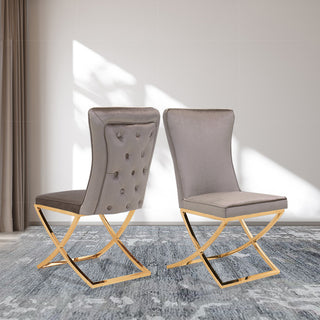Cana Velvet Dining Chair - Grey