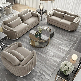 Cavalli 6 Seat Velvet Sofa Set - Smokey Bronze