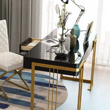 Willow High Gloss Office Desk - Black