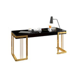 Willow High Gloss Office Desk - Black