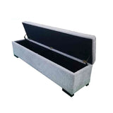 Grey Fabric Storage Bench