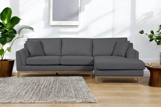 Koko 3 Seat Chaise Lounge - Dark Grey