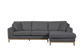Koko 3 Seat Chaise Lounge - Dark Grey