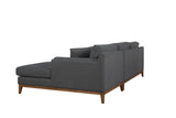 Koko 3 Seat Chaise Lounge - Dark Grey