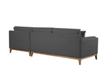 Koko 3 Seat Chaise Lounge - Dark Grey