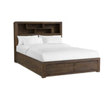 Corfu 2 Drawer Queen Bed with Bookcase Headboard