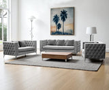 Riviera 6 Seat Velvet Sofa Set - Silver