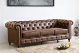 Regency 6 Seat Classic Chesterfield Sofa Set - Hickory
