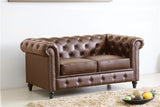 Regency 6 Seat Classic Chesterfield Sofa Set - Hickory