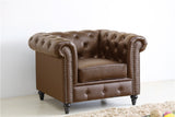Regency 6 Seat Classic Chesterfield Sofa Set - Hickory