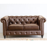 Regency 6 Seat Classic Chesterfield Sofa Set - Hickory