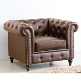 Regency 6 Seat Classic Chesterfield Sofa Set - Hickory