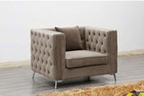 Riviera 6 Seat Velvet Sofa Set - Bronze
