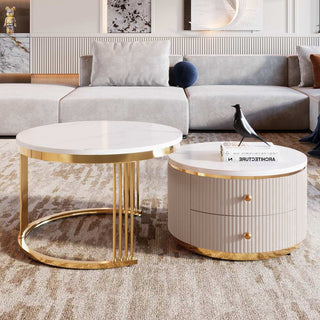 Waldorf Stone Coffee Table Set with Drawers