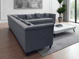 Couture 7 Seat Velvet Corner Sofa - Carbon Grey
