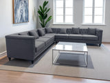 Couture 7 Seat Velvet Corner Sofa - Carbon Grey