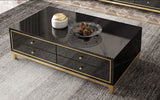 Manhattan 8 Drawer High Gloss Coffee Table - Black