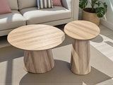 Winslow 2PC Round Oak Look Coffee Table Set