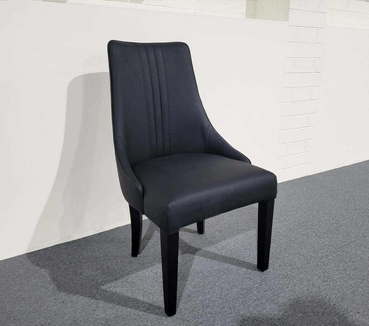 Devon PU Dining Chair - Black