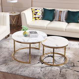 Hyatt Gold Sintered Stone Nest Coffee Table Set