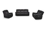 Lincoln Black Leather 3+2+1 Seat Recliner Suite