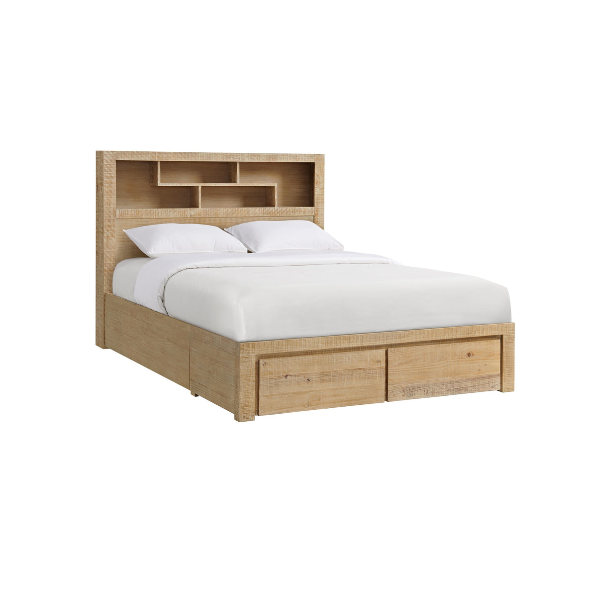 Deimos 2 Drawer King Bed with Bookcase Headboard