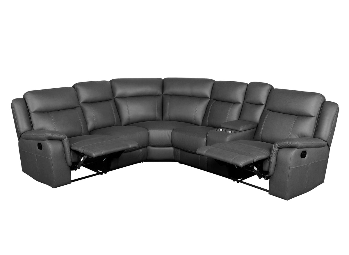 Aspen 5 Seat Corner Recliner Suite - Charcoal