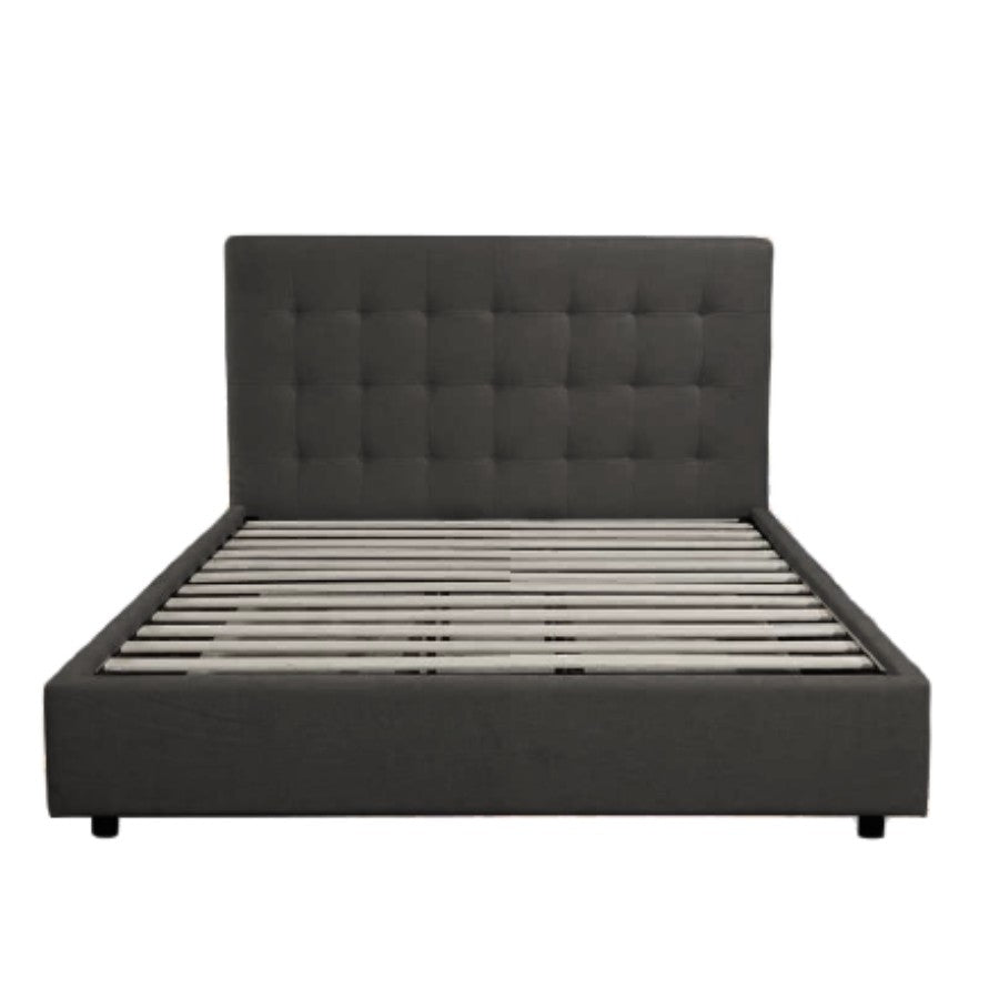 Bahamas Dark Grey Fabric Double Bed