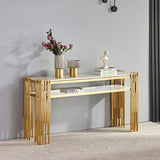 Crown White Marble Hall Table