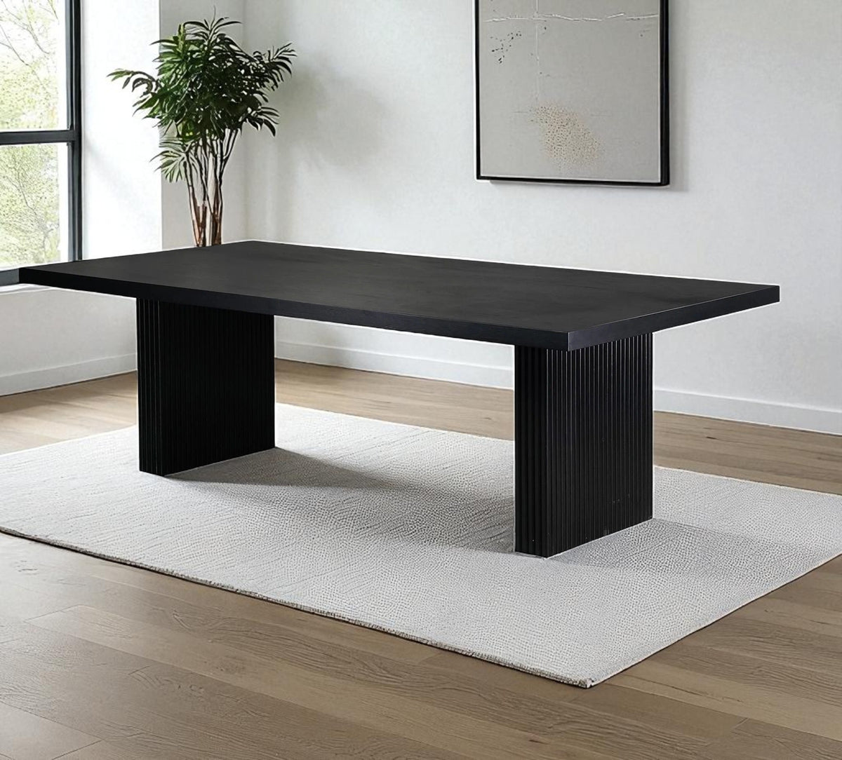 Yarra 1.8m/ 2.1m Black Dining Table