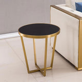 Harley Black Glass Top Side Table