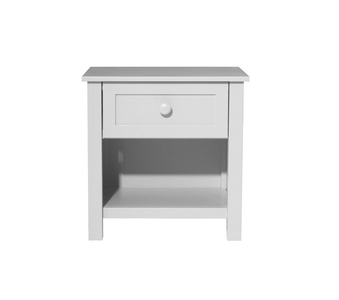 Jess Timber Bedside - White