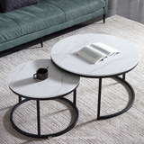 Loft White 2PC Round Coffee Table Set