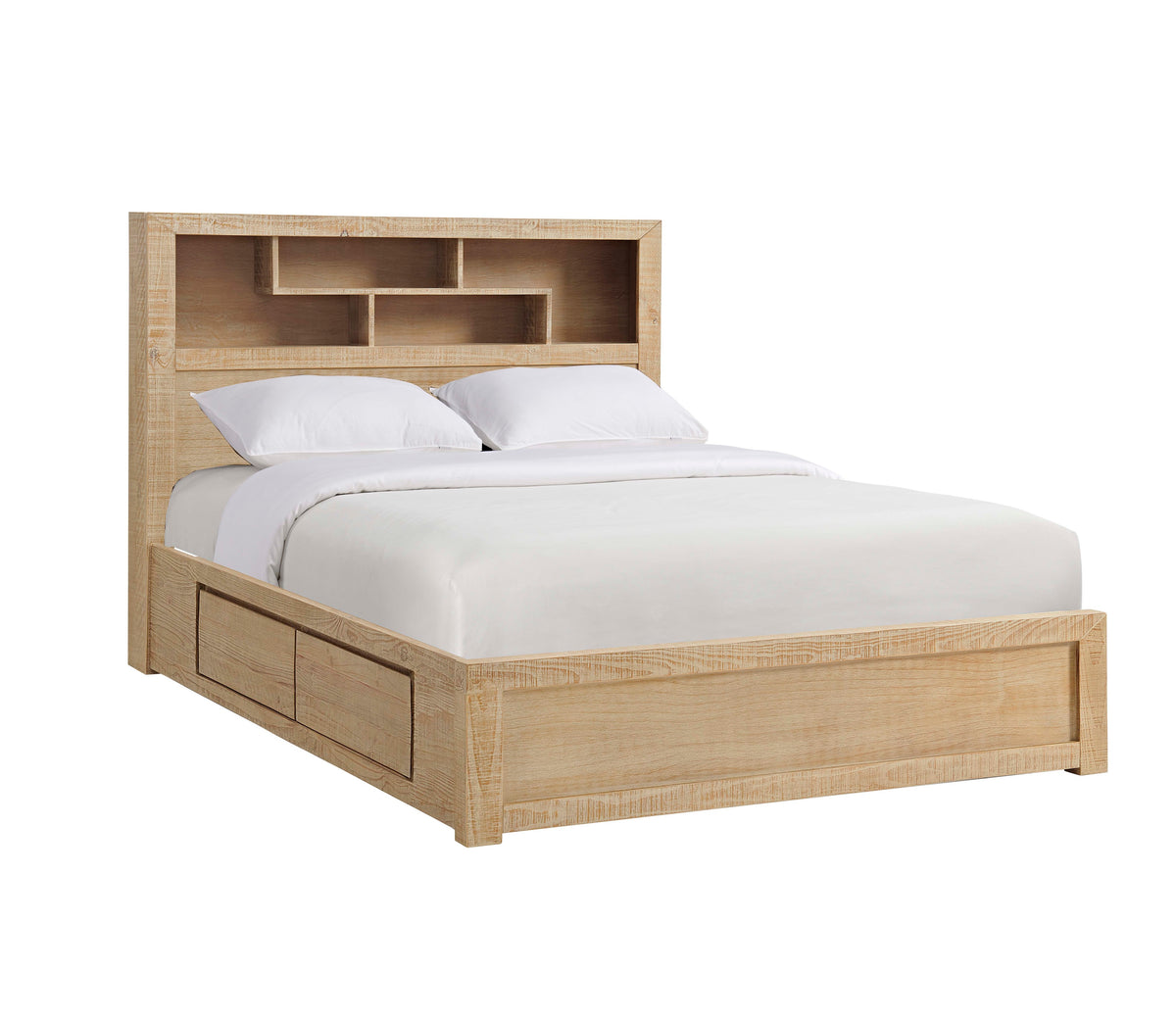 Deimos 4 Drawer Queen Bed with Bookcase Headboard