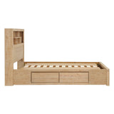 Deimos 4 Drawer King Bed with Bookcase Headboard