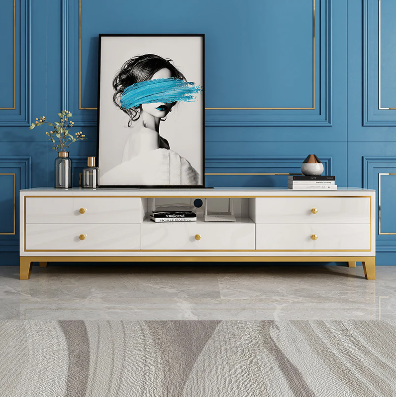 Manhattan High Gloss TV Unit - White