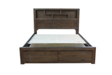 Corfu 2 Drawer King Bed with Bookcase Headboard