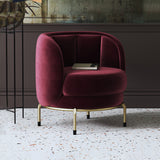 Ruby Velvet Accent Chair - Maroon