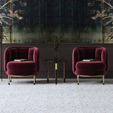 Ruby Velvet Accent Chair - Maroon